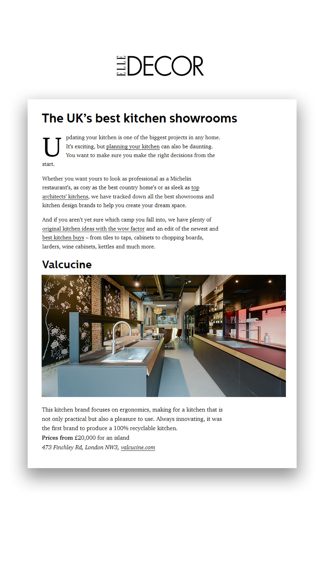 story elle decor best kitchen in us