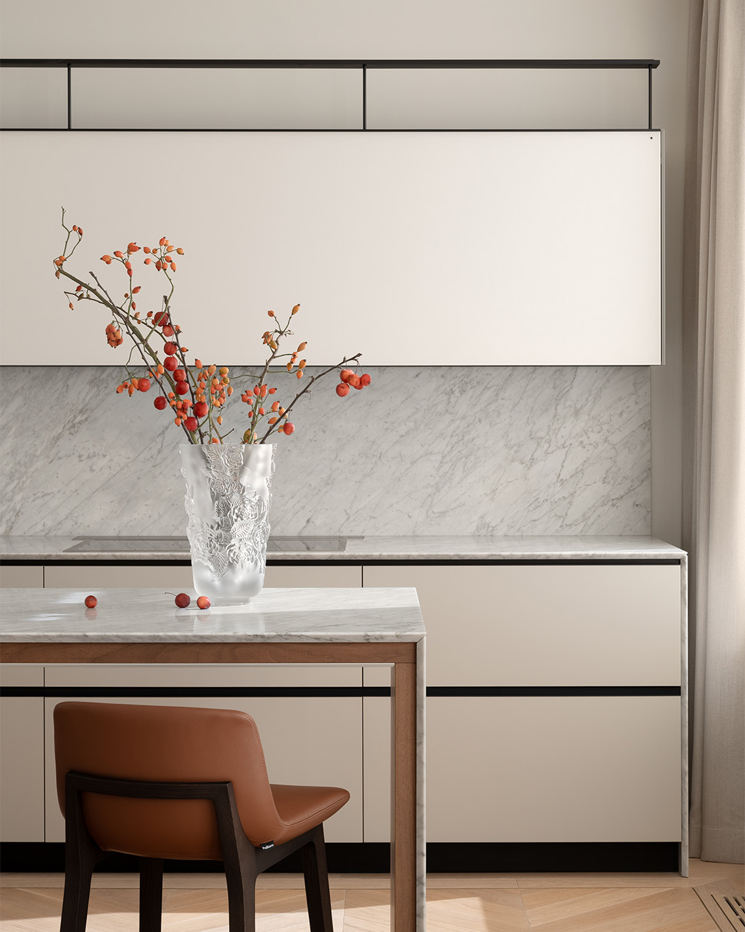 Sustainable design Glass design ergonomic wall unit in luxury apartment