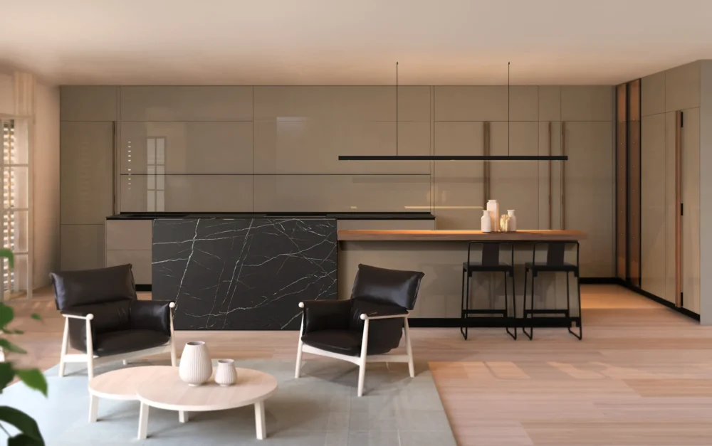 NEW LOGICA XL 3d model renerd luxury interior design with kitchen